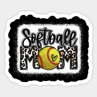 Softball Mom Leopard Sticker